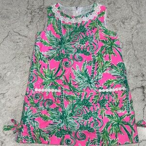 Lilly Pulitzer Girls Shift Dress size 5 Pink and Green Patterned Dress